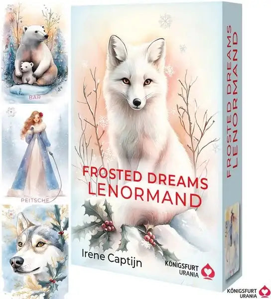 frosted-dreams-lenormand-38-farbige-lenormand-karten-und-ein-68-seitiges-booklet-in-faltschachtel-set-mit-diversen-artikeln-irene-captijn - kunstundspiel