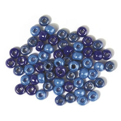 Glasperlen-Opak blau/türkis - groß Rayher