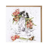 grusskarte-blooming-with-love-hund-mit-blumen-kunstundspiel-1 - kunstundspiel