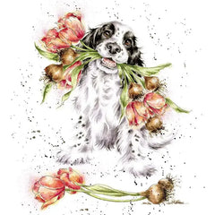 grusskarte-blooming-with-love-hund-mit-blumen-kunstundspiel-2 - kunstundspiel