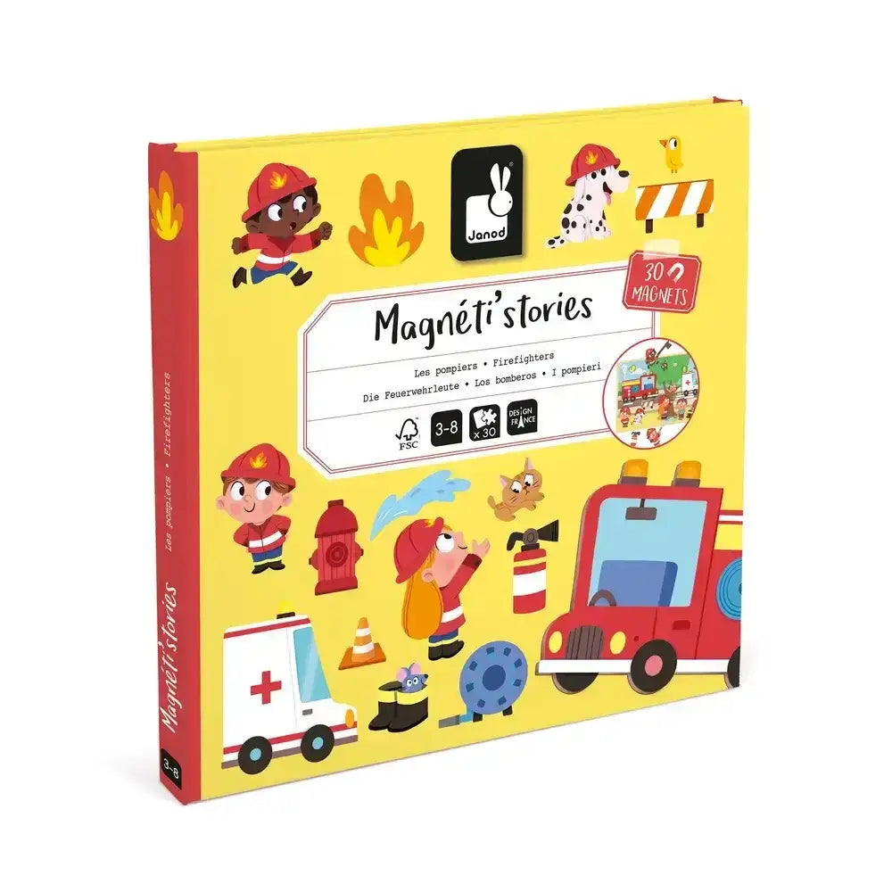 magnetbuch-die-feuerwehrleute-mit-30-magneten-kunstundspiel-1 - kunstundspiel