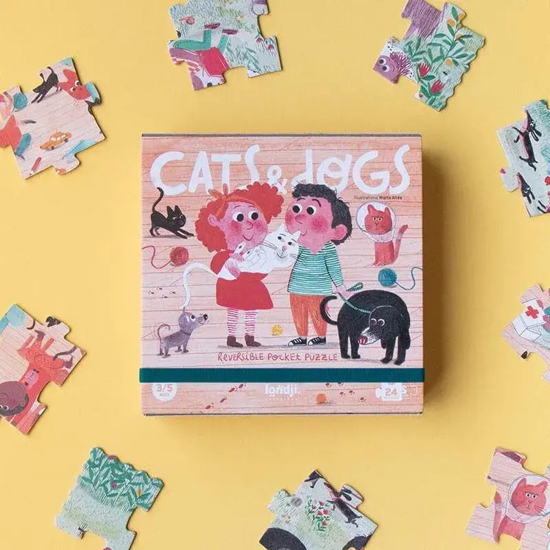 puzzle-24-teile-pocket-cats-and-dogs-doppelseitig-bedruckt-kunstundspiel-1 - kunstundspiel