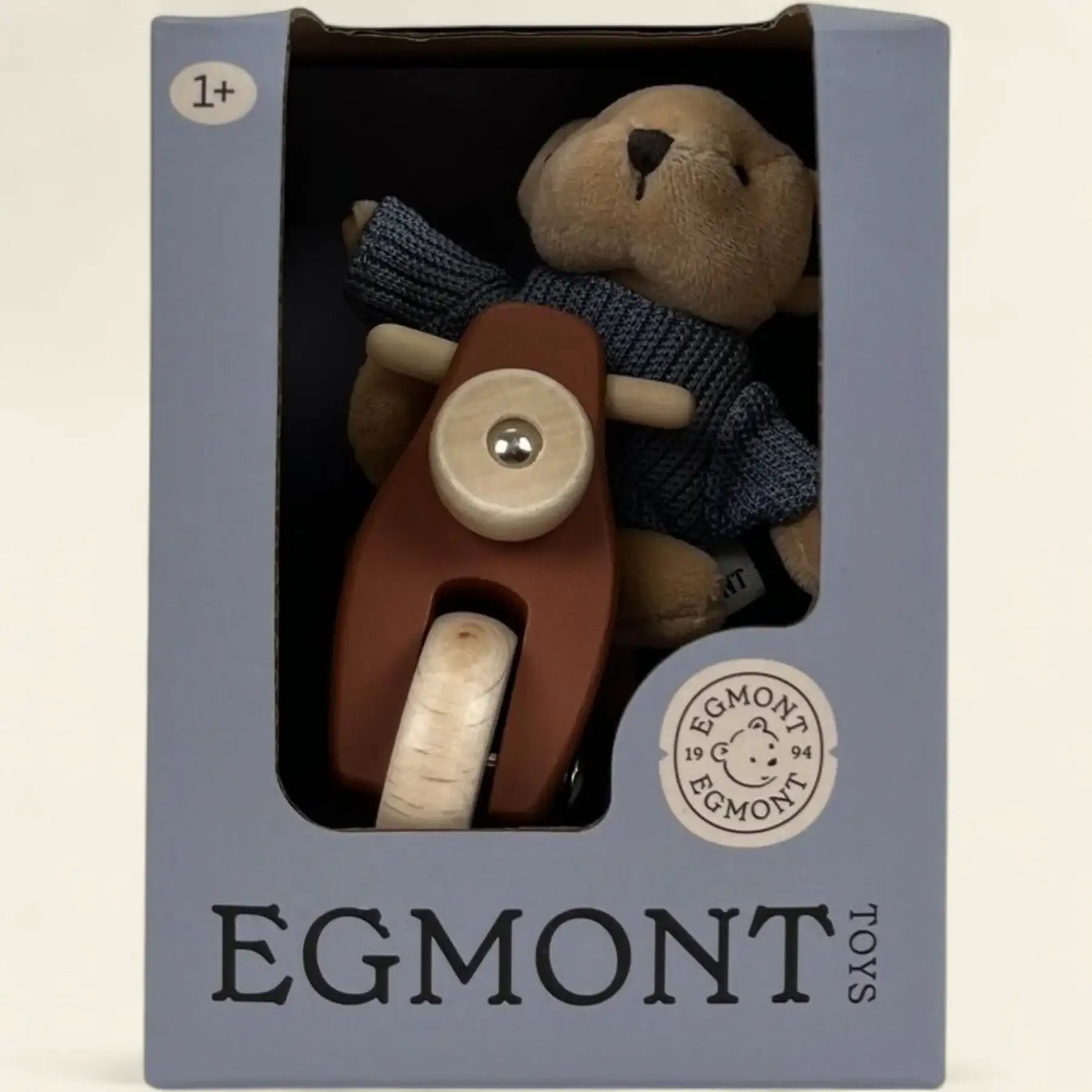 Egmont Toys Holzspielzeug Bär mit Motorrad, nachhaltig, ab 1 Jahr, ideal als Geschenk