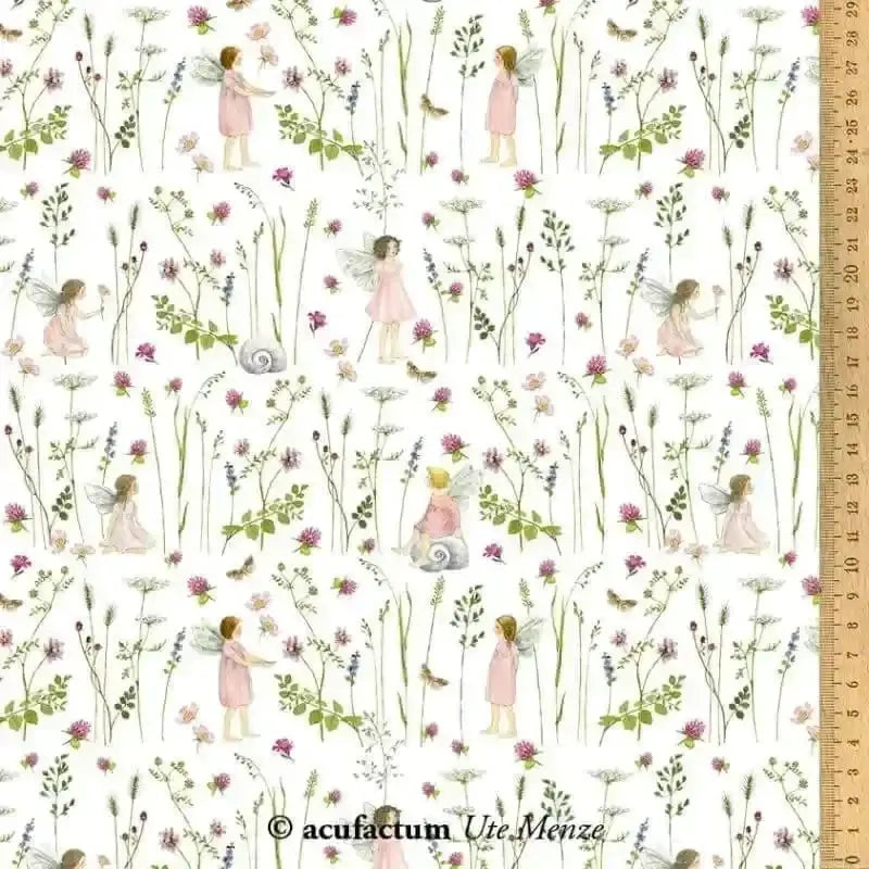 Baumwollstoff Elfengarten rosa Acufactum