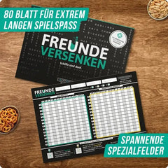 Freunde versenken Spiel mit 80 Blatt, spannende Spezialfelder – nachhaltiges Gesellschaftsspiel für Familien