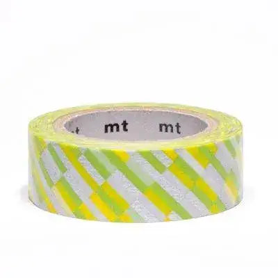masking-tape-block-stripe-green-kurze-querstreifen-grungelbsilber-kunstundspiel-1 - kunstundspiel 