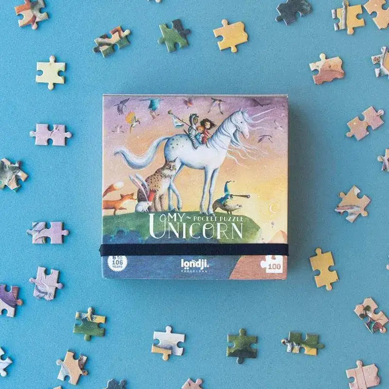 puzzle-100-teile-pocket-unicorn-kunstundspiel-1 - kunstundspiel 