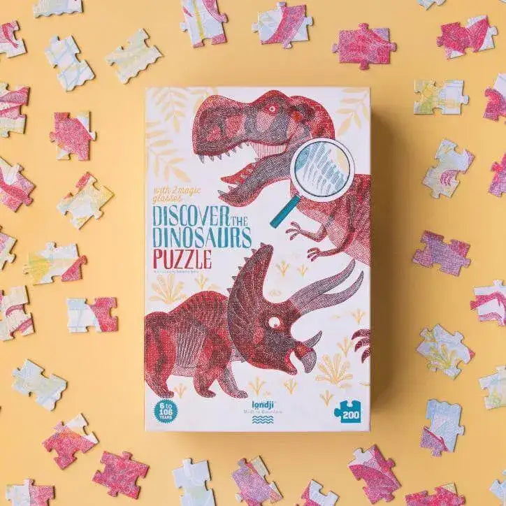 puzzle-200-teile-entdecke-dinosaurier-magische-lupe-kunstundspiel-1 - kunstundspiel 