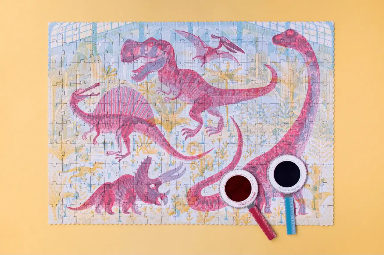 puzzle-200-teile-entdecke-dinosaurier-magische-lupe-kunstundspiel-4 - kunstundspiel 